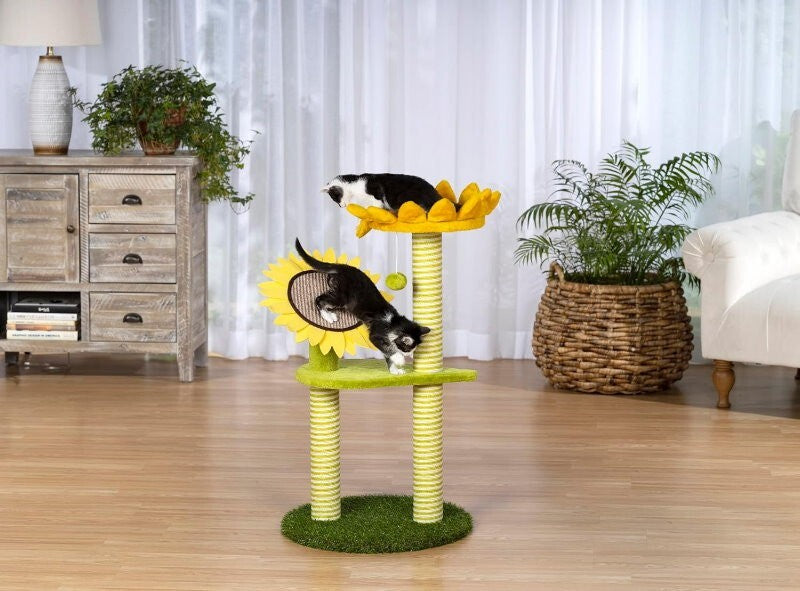 Kitty Power Paws 92cm Sunflower Playground Luxurious Cat Tree for Lounging, Play