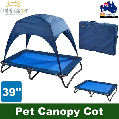 Canine Canyon 39" Portable Indoor/Outdoor Cooling Dog Bed with Removable Canopy