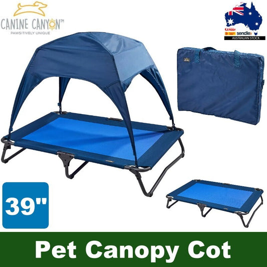 Canine Canyon 39" Portable Indoor/Outdoor Cooling Dog Bed with Removable Canopy