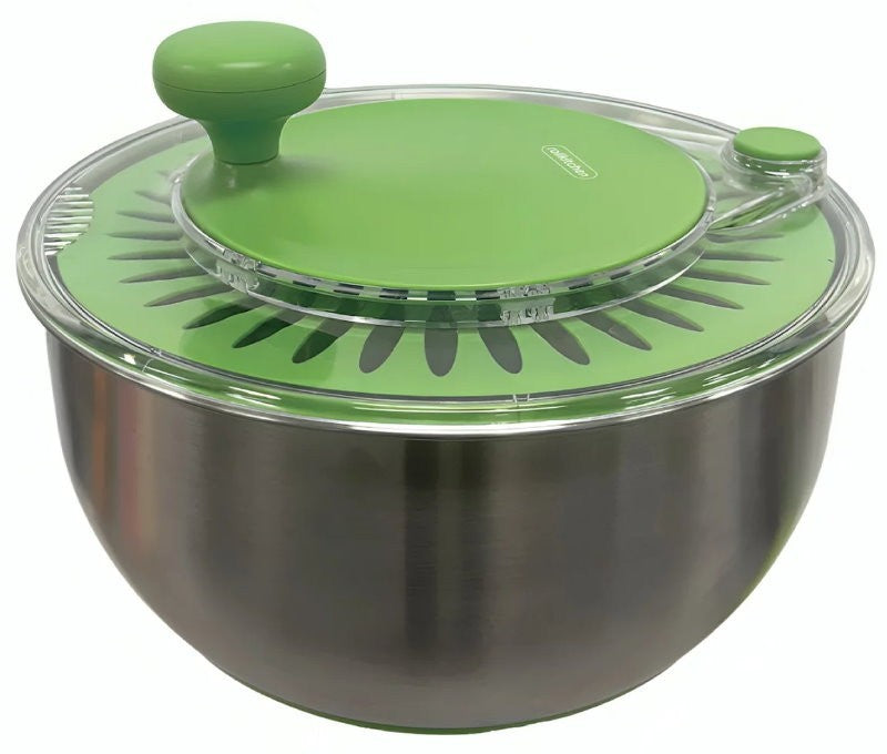 Rollkitchen 4.5L Stainless Steel Salad Spinner Spin Dry Multi-Use Lettuce Washer