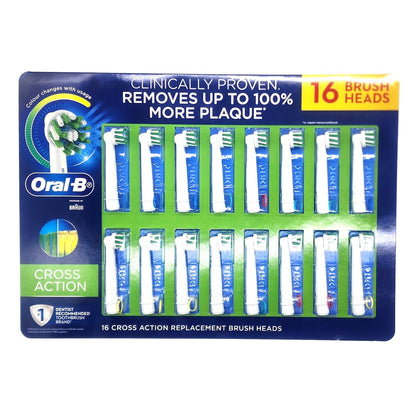 Genuine Oral-B CrossAction Toothbrush Replacement Refill Brush Head 16 Packs