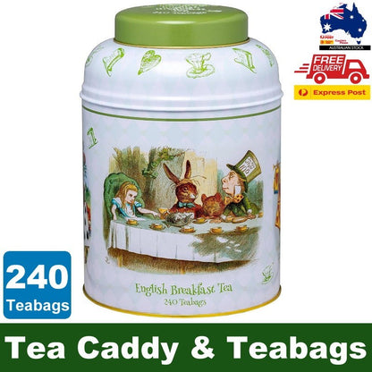 New English Teas Alice in Wonderland Tea Caddy with 240 English Breakfast Teabag
