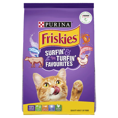 Friskies Adult Surfin & Turfin Favourites 5kg Purina Premium Dry Cat Food Bag