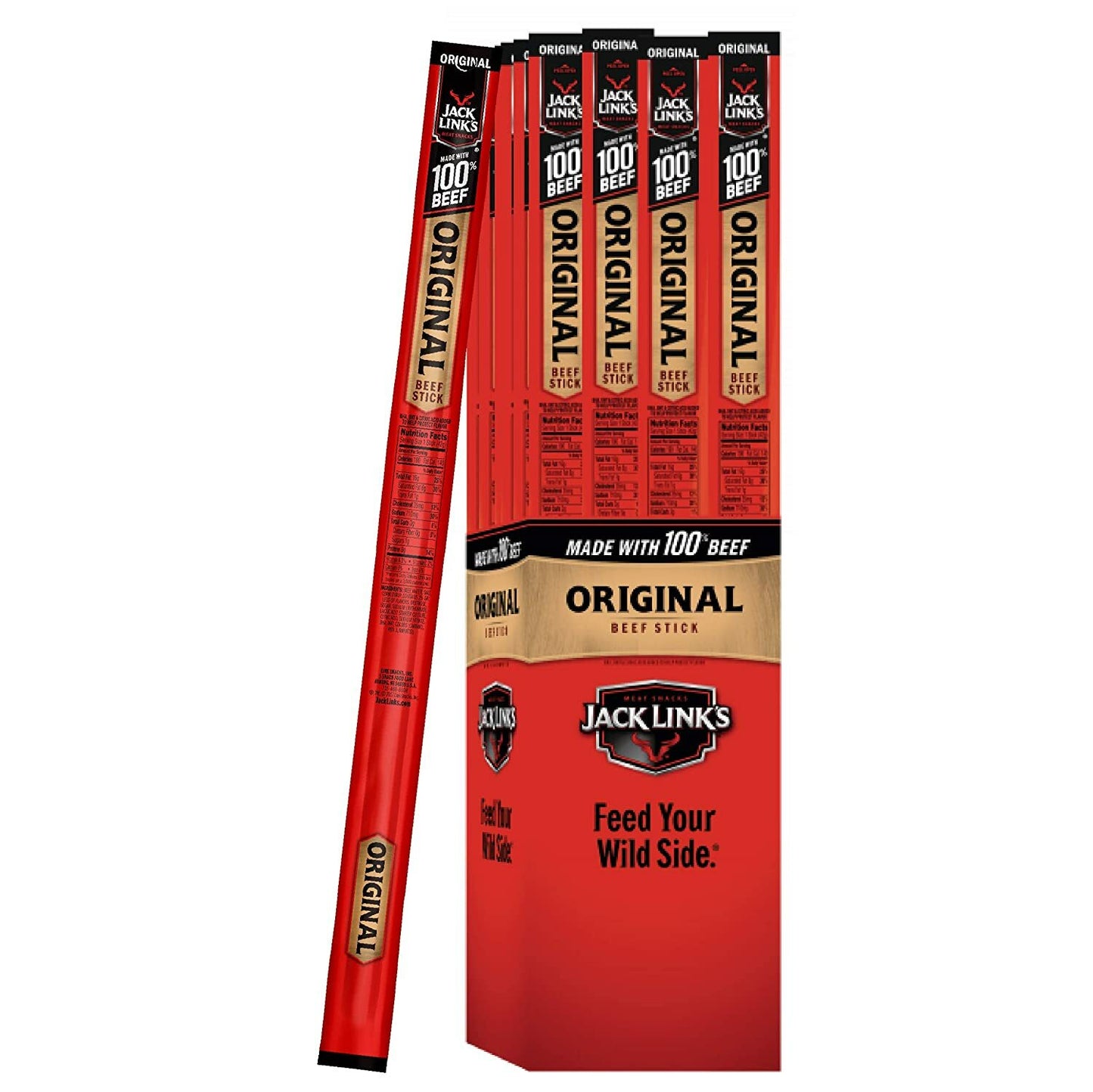 Jack Link's Original Beef Jerky Stick 24x12g High Protein Smoked Meat Snack 288g