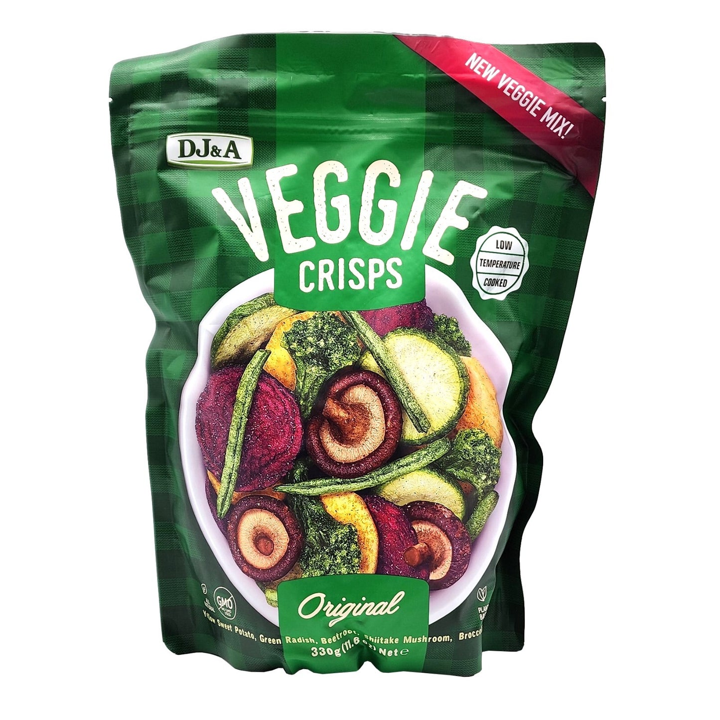 Veggie Mix Sweet Potato Radish Beetroot Shiitake Mushroom Broccoli Crisps 330g