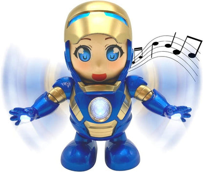 Iron Lady Pepper Potts Mini Dancing Robot Musical Superhero Lights & Music