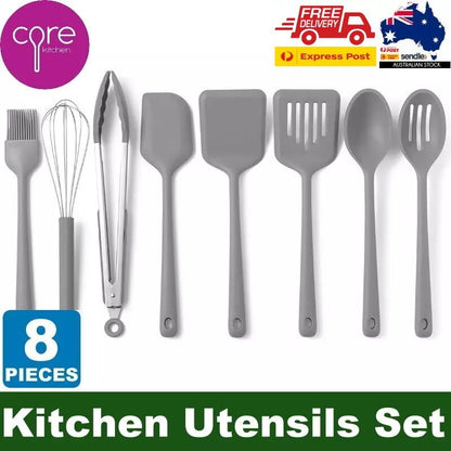Core Kitchen 8 Piece Silicone Cooking Utensils Set Heat-Resistant BPA Free