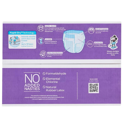 Huggies Boys  Size 6 Ultra Dry Nappy Pants Plus 68 Piece For Boys Pads 15Kg+
