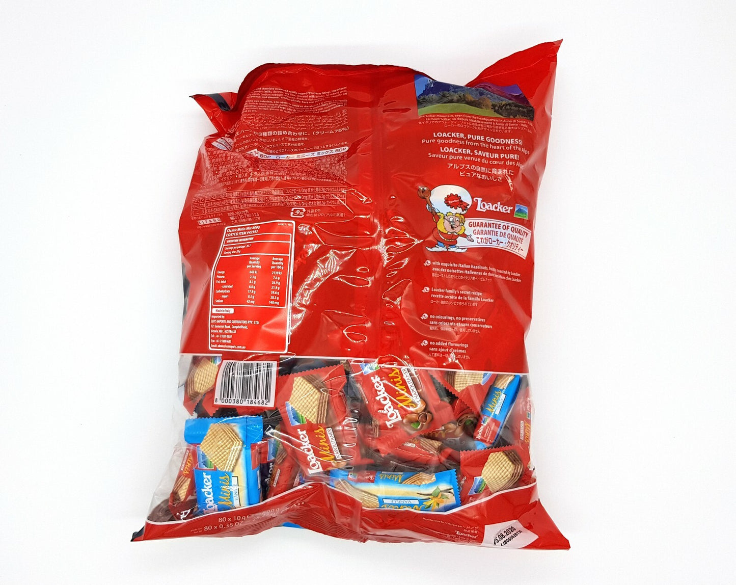 Loacker Classic Minis Assorted Crispy Wafer Biscuits 80 Bite Size Snack for Kids
