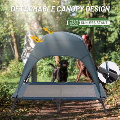 Canine Canyon 39" Portable Indoor/Outdoor Cooling Dog Bed with Removable Canopy