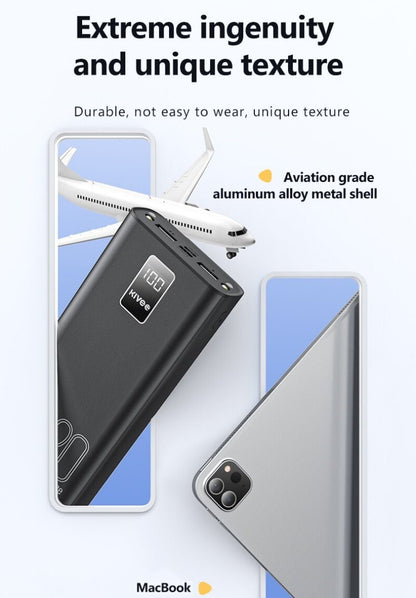 KIVEE 20000mAh Power Bank Digital Display Portable Battery USB-C Fast Charger