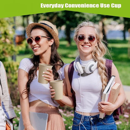 EcoSouLife 150 Pack Bamboo Pulp Cups Natural 355 mL Disposable Drinking Cups