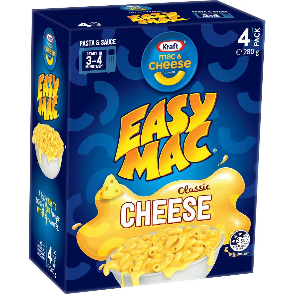 Kraft Easy Mac & Cheese Microwave Macaroni Pasta Classic Cheese Dinner 24 x 70g
