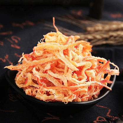 Sea Temple Dried Soft Toasted Shredded Squid Mild Spicy Jerky Snack Pack 3 x320g