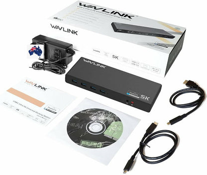 Wavlink UG69DK1 Universal USB-C Docking Station Dual Ultra 5K 4K HDMI RJ45