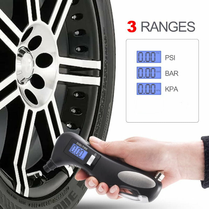 CrewLine 5-in-1 Digital Auto Safety Multi Purpose Tool Tyre Pressure Gauge