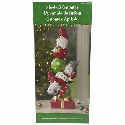 Stacked Gnomes 50cm Batteries Powered LED Lights Christmas Decoration Statue