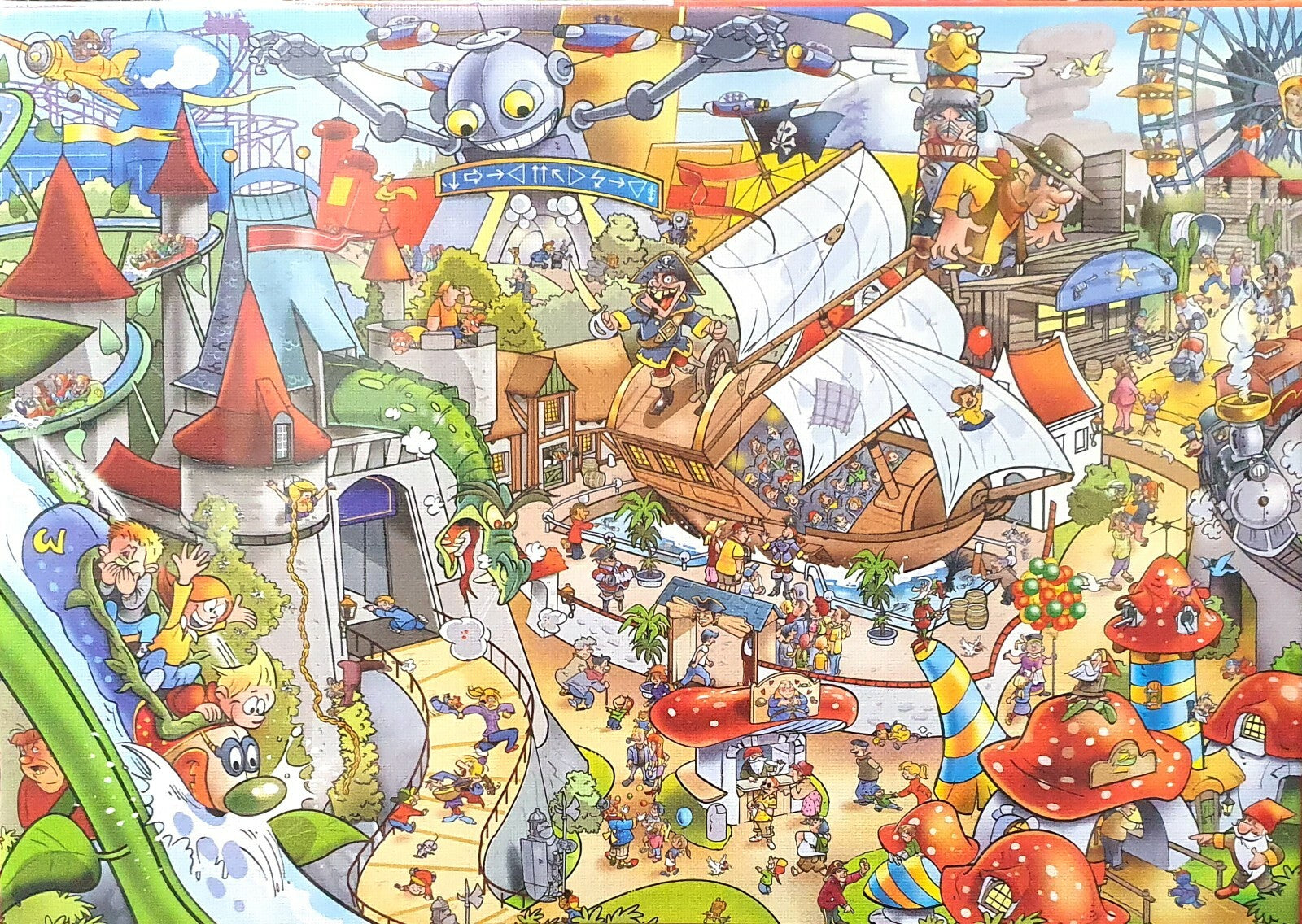 1000 Piece Jigsaw Puzzle 68cm x 48cm Wacky World Different Design Village Farm