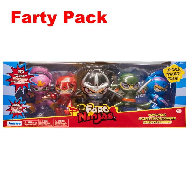 Funrise Fart Ninjas 5 Pack - Flatulence Fighters or Farty Pack - with Fart Sound