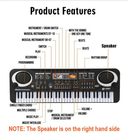 SEMART 61 Keys Multi-Function Music Electronic Piano Keyboard - Smart Music Toy
