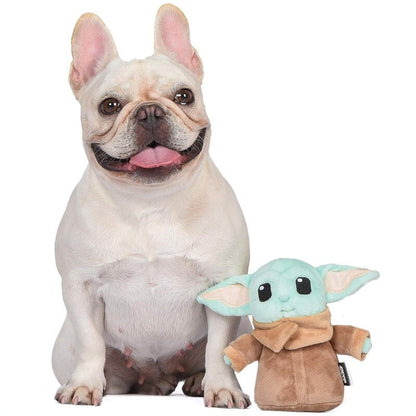Star Wars Pets 3 Pcs The Mandalorian Set for Dog 9" Mandalorian, 9" GROGU, Bone