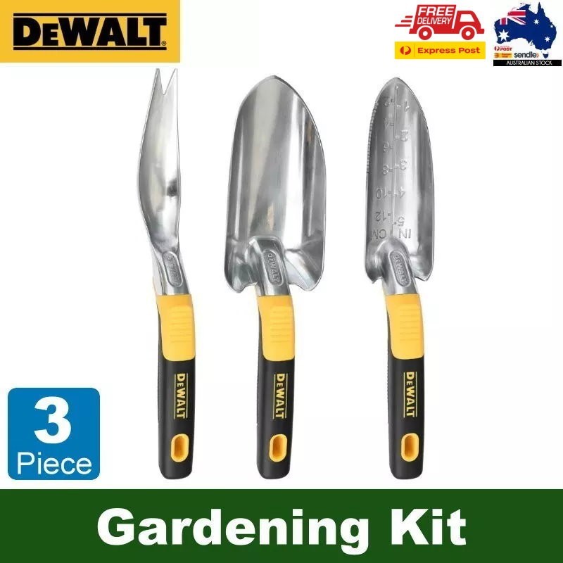 DeWALT 3-Piece Heavy Duty Aluminum Alloy Non-Slip Hand Tool Set Gardening Kit