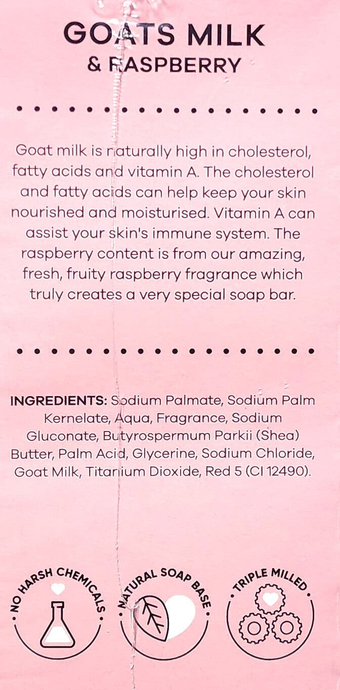 Australian Botanical Goats Milk & Raspberry Body Gentle Wash Bar Soap 8 x 200g
