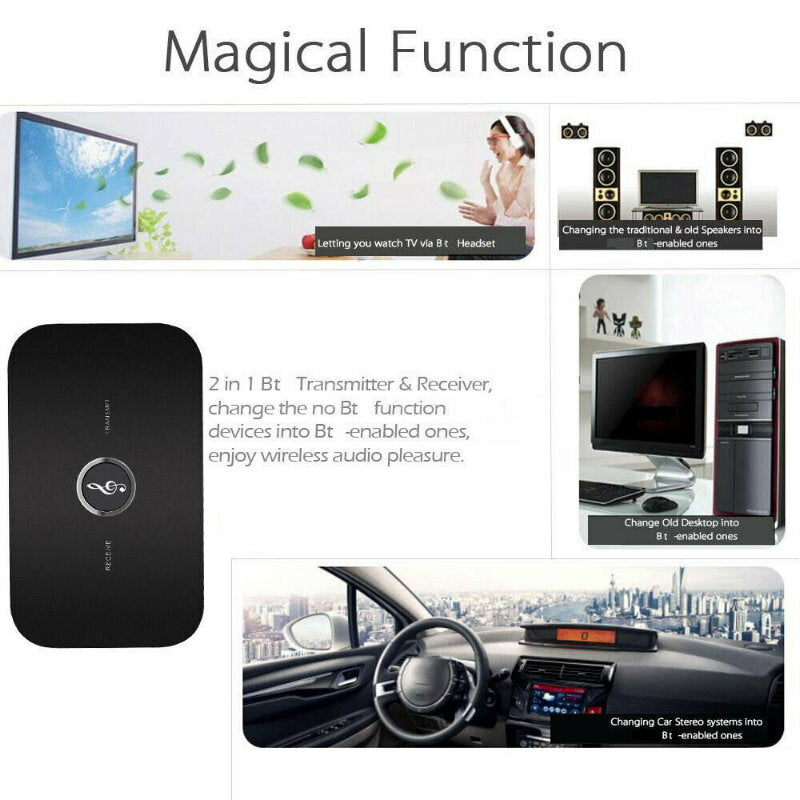 TEQ B6 Hi-Fi Wireless Bluetooth 2-in-1 Audio Transmitter & Receiver 3.5MM RCA