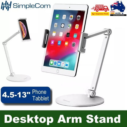 Simplecom 360° Desktop Arm Stand for 4.5"- 13" Phone / Tablet iPad Mount Holder