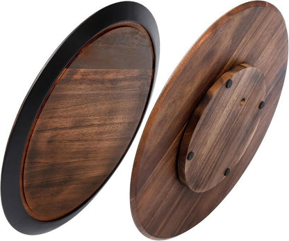 BIRDROCK HOME 18" Wood Chalkboard Lazy Susan Turntable Organizer with Pencil
