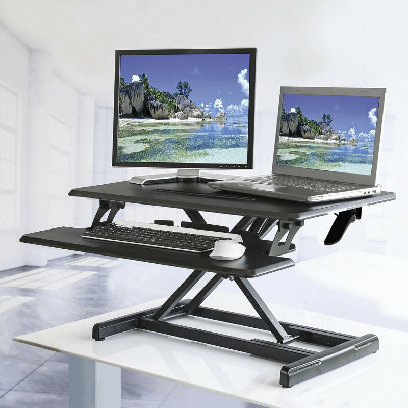 SEVILLE CLASSICS AirLIFT Pro Pneumatic Desk Riser for Home Office Sit or Stand