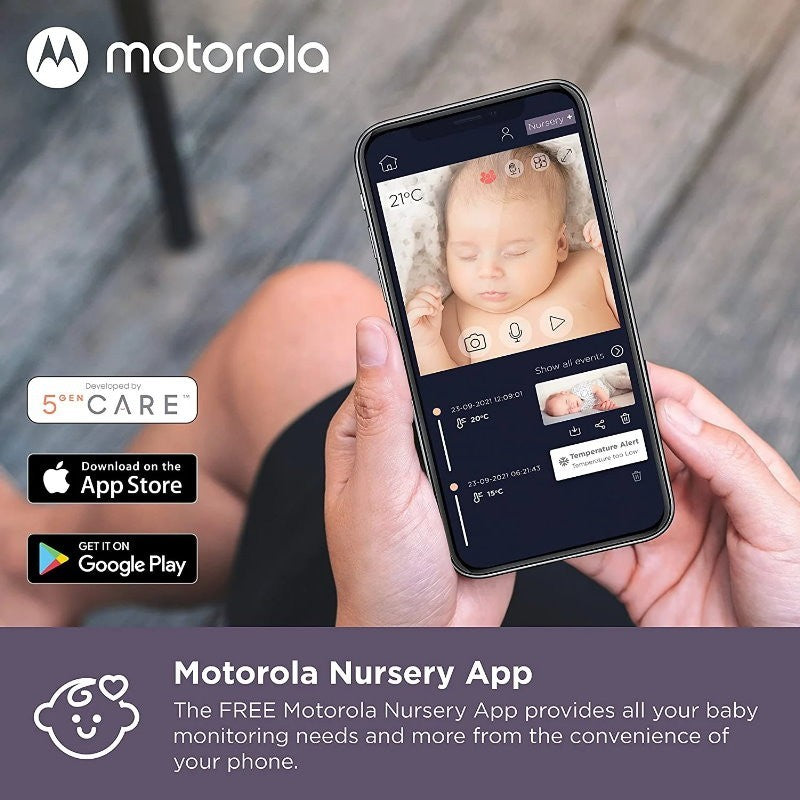 Motorola VM855 Connect 5" Portable Wi-Fi Video Audio Baby Monitor w/ Crib Mount
