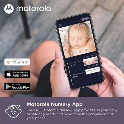 Motorola VM855 Connect 5" Portable Wi-Fi Video Audio Baby Monitor w/ Crib Mount