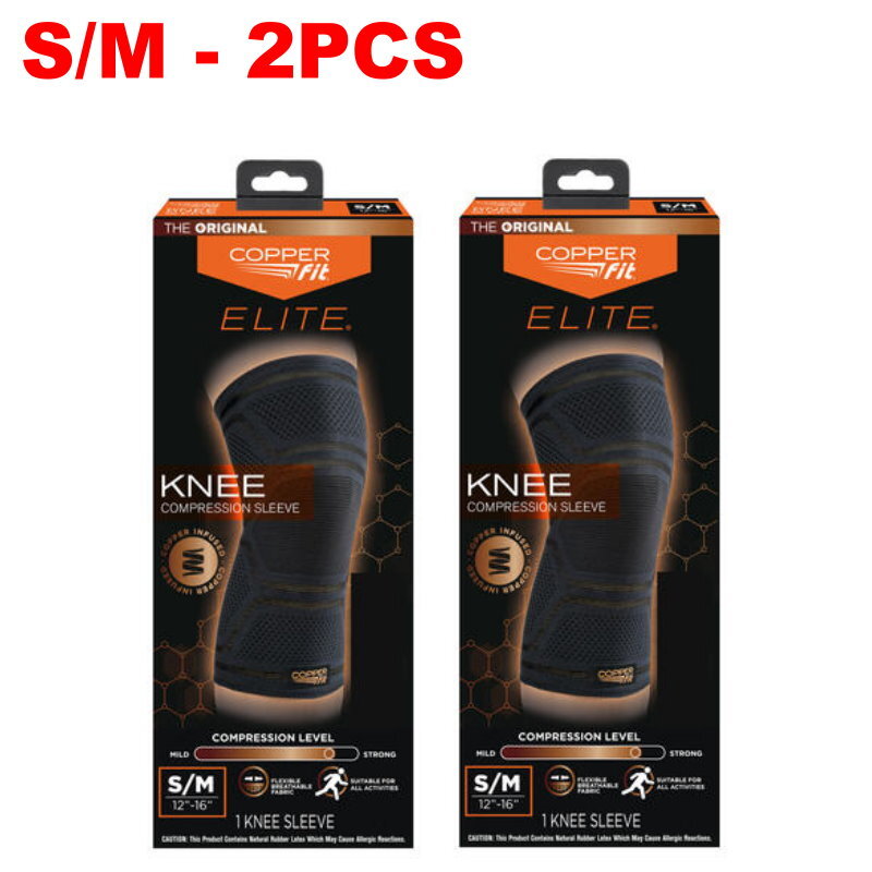 Copper Fit Elite Knee Compression Sleeve Knee Support Brace Size L/XL or S/M