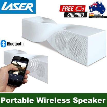 Laser Twist Portable Bluetooth Wireless Speaker - White