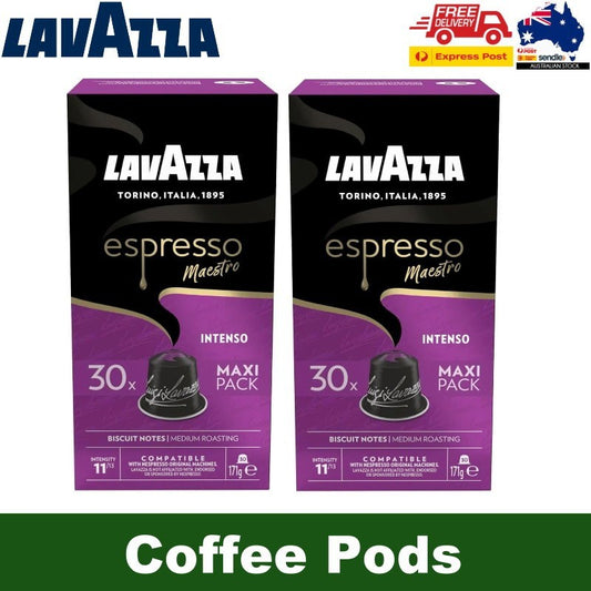 Lavazza Espresso Maestro Intenso Coffee Capsules Nespresso 30 or 60 Pods
