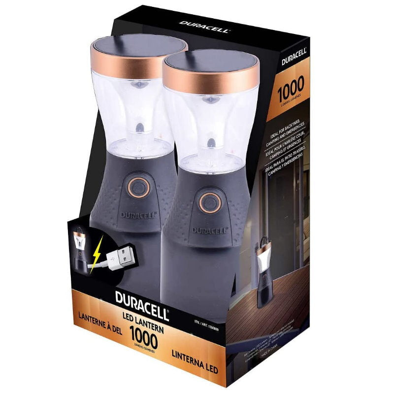 Duracell 1000 Lumens LED Lantern with Emergency USB Charging - Camping, Night