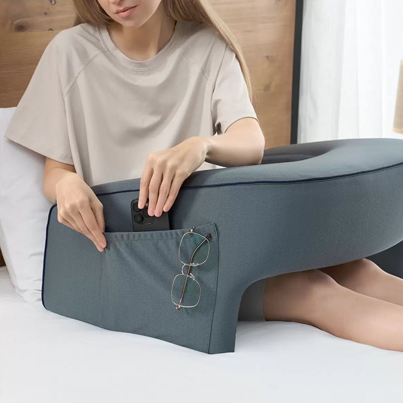 Casual Living Lap Desk Pillow Memory Foam Removable Knit Cover for Bed & Couch