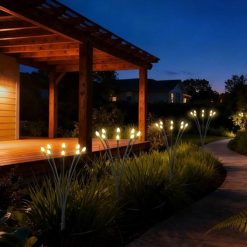 Sol-R-Brite 32 LED Waterproof Outdoor Crystal Firefly Garden Solar Light 2 Modes