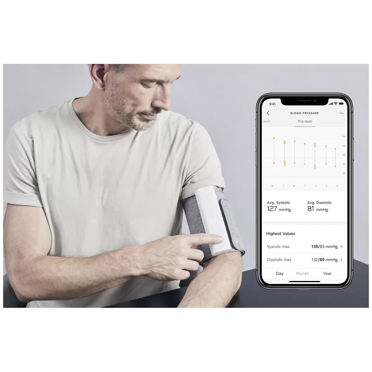 Withings Wireless Blood Pressure Arm Monitor Heart Pulse Rate Smartphone Sync