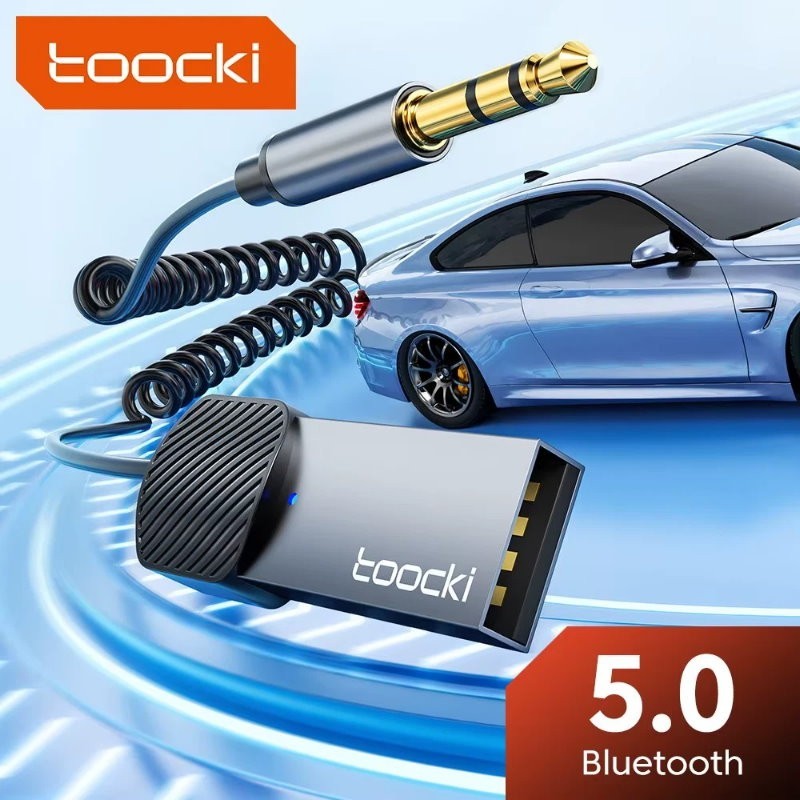 TOOCKI 3.5mm AUX USB Car Bluetooth Receiver Adapter Music For Car, Hands Free