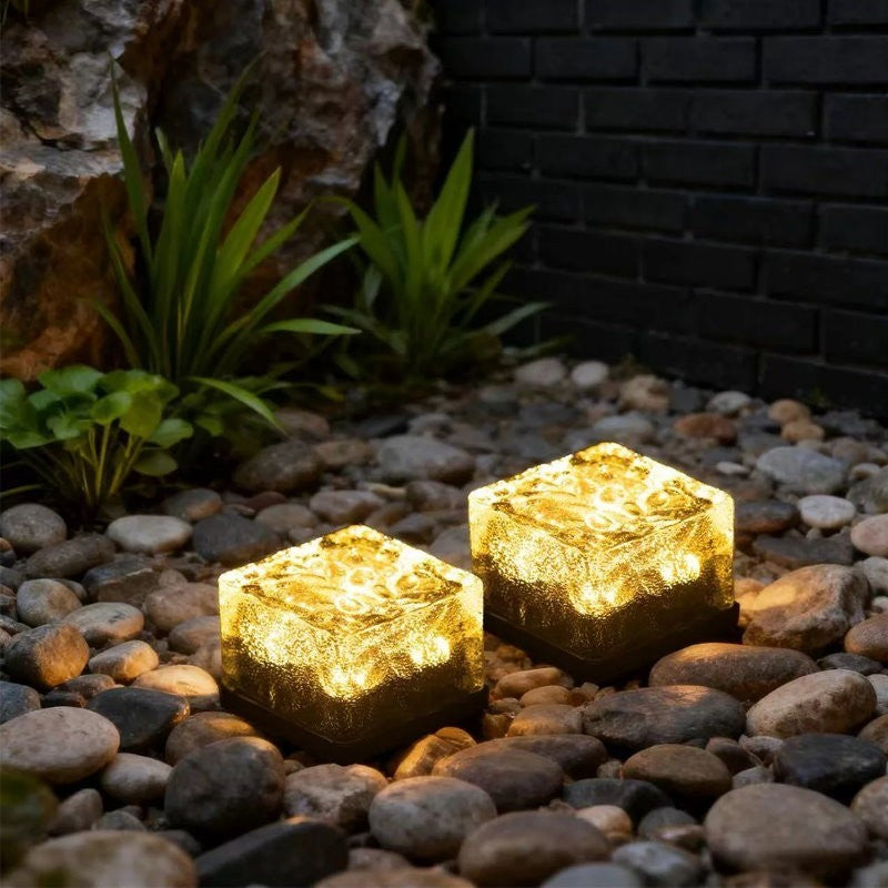 Dais 6-Pack Outdoor Waterproof Solar Brick Light Ice Cube for Garden, Pathway
