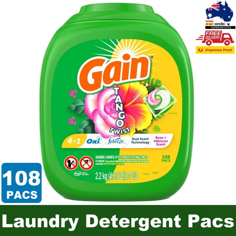 Gain 108-Pacs 4-in-1 Flings Tango Twist Laundry Detergent Pacs - Rose + Hibiscus