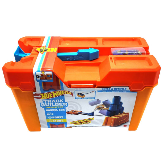 Hot Wheels Track Builder Barrel Box 1 Extra Cars Perfect Car Collection GCF91
