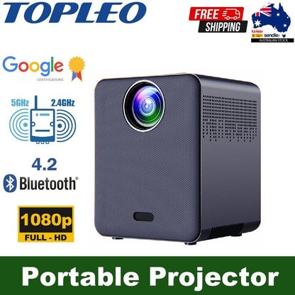 Topleo 5G WiFi Bluetooth 1080P Portable Projector Supported 400" Home & Outdoor