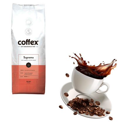 Coffex Supremo Blend 100% Arabica Whole Coffee Bean Roaster Medium Roast 1kg