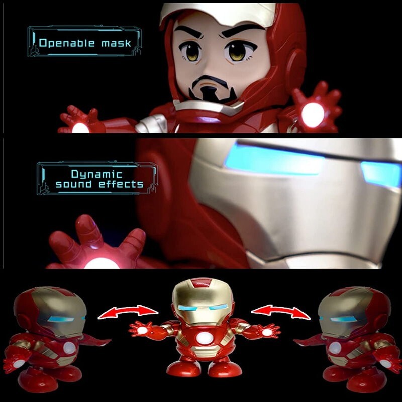Iron Man Tony Stark Superhero Dancing Hero Action Figure Music and Light Toys