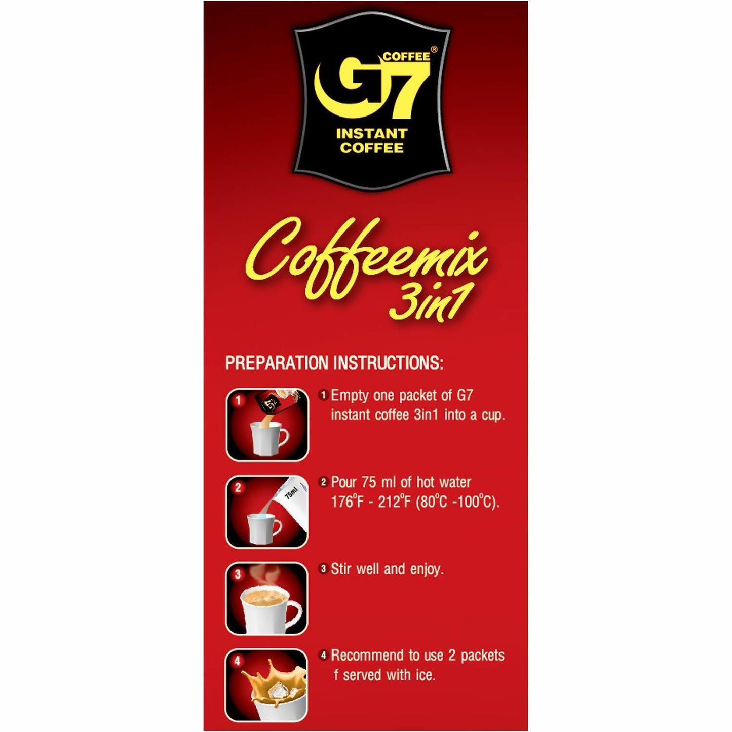 120x16g Trung Nguyen G7 Vietnamese Roast Coffeemix  3 in 1 Instant Coffee Drink