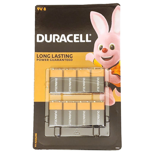 8 x Duracell 9V Coppertop Duralock Smoke Alarm Toy Alkaline Battery MN1604 6LR61
