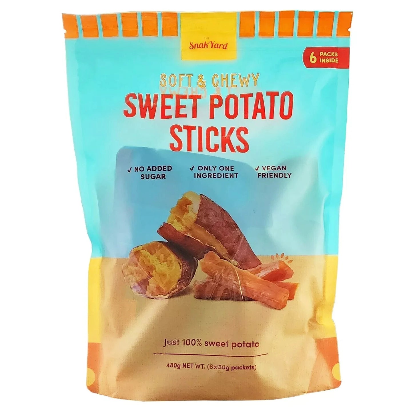 100% Sweet Potato Sticks Soft & Chewy Kids Healthy Lunch Snack Vegan 2 x 480g